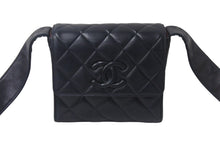 画像をギャラリービューアに読み込む, CHANEL シャネル ループショルダーバッグ ココマーク マトラッセ 4番台 1997年 ラムスキン ネイビー ゴールド金具 美品 中古 55456