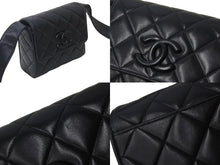 画像をギャラリービューアに読み込む, CHANEL シャネル ループショルダーバッグ ココマーク マトラッセ 4番台 1997年 ラムスキン ネイビー ゴールド金具 美品 中古 55456