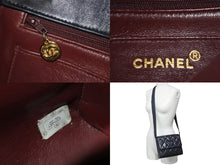 画像をギャラリービューアに読み込む, CHANEL シャネル ループショルダーバッグ ココマーク マトラッセ 4番台 1997年 ラムスキン ネイビー ゴールド金具 美品 中古 55456