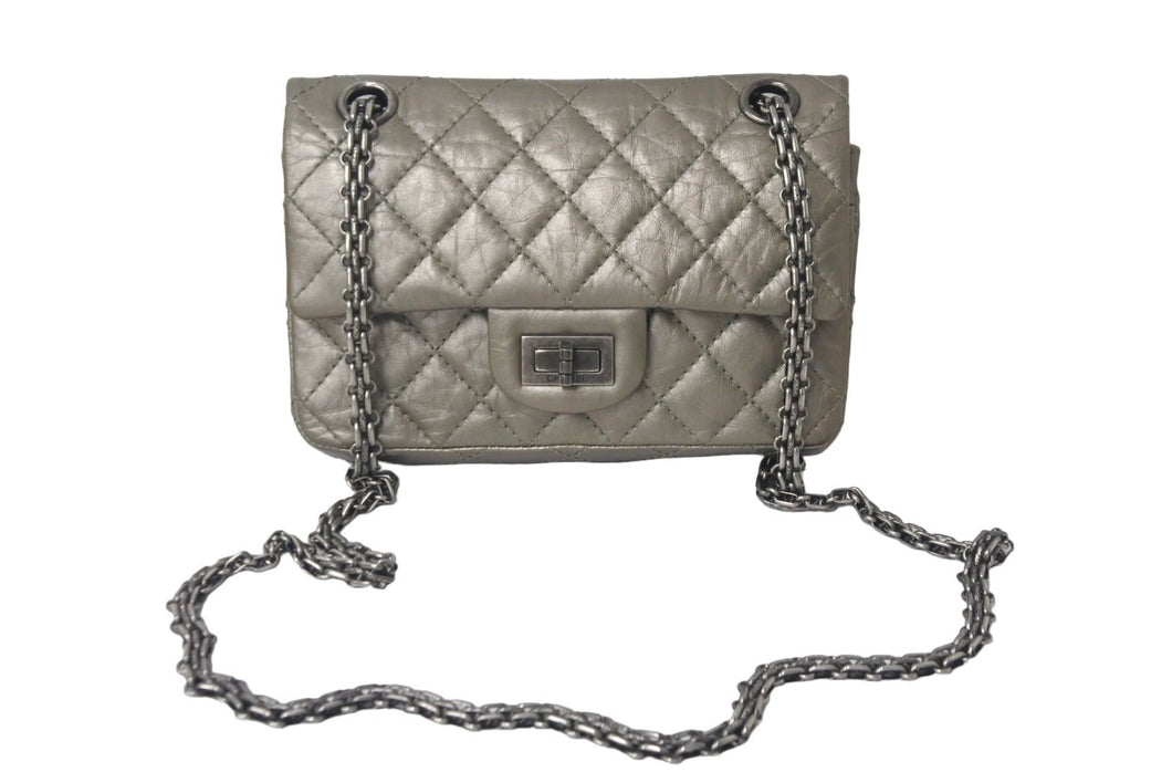 CHANEL シャネル チェーンショルダーバッグ 2.55 ミニ 15番台 グレ