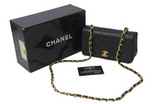 Load image into Gallery viewer, CHANEL シャネル マトラッセ フルフラップ チェーン ショルダーバッグ 1番台 ブラック ラムスキン ゴールド金具 美品 中古 55502