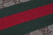 画像をギャラリービューアに読み込む, GUCCI グッチ マフラー ショール GG柄 シェリーライン ブラウン グリーン レッド 47351・4G704・2766 良品 中古 55526