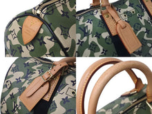 画像をギャラリービューアに読み込む, 新品同様 ルイ ヴィトン LOUIS VUITTON モノグラモ フラージュ スピーディ 35 バッグ カモフラ グリーン M95773 村上隆 中古 55532