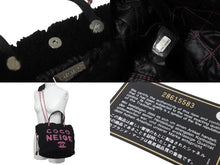 画像をギャラリービューアに読み込む, 極美品 CHANEL シャネル ココネージュ ココマーク 2WAY チェーン トートバッグ 28番台 ブラック ピンク パイル 中古 55540