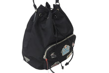 Load image into Gallery viewer, PRADA プラダ ハンドバッグ ロボ パッチ 2WAYショルダーバッグ 1BH097 ナイロン ブラック シルバー金具 美品 中古 55545