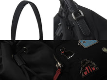 Load image into Gallery viewer, PRADA プラダ ハンドバッグ ロボ パッチ 2WAYショルダーバッグ 1BH097 ナイロン ブラック シルバー金具 美品 中古 55545