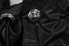 画像をギャラリービューアに読み込む, CHROME HEARTS クロムハーツ ナイロンジャケット フードジャケット レースストッパー ブラック SV925 サイズS美品 中古 55552