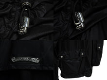 画像をギャラリービューアに読み込む, CHROME HEARTS クロムハーツ ナイロンジャケット フードジャケット レースストッパー ブラック SV925 サイズS美品 中古 55552