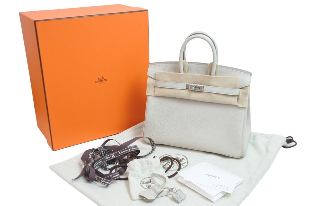New and unused HERMES Handbag Birkin 25 Beton Beton Silver hardware Togo B stamp Used 55558