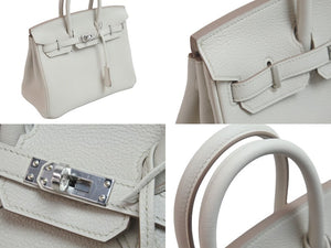 New and unused HERMES Handbag Birkin 25 Beton Beton Silver hardware Togo B stamp Used 55558
