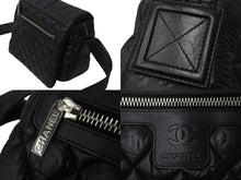 画像をギャラリービューアに読み込む, CHANEL シャネル コココクーン ココマーク 14番台 ショルダーバッグ ブラック ナイロン レザー 美品 中古 55570