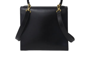 CELINE セリーヌ ケリー ハンドバッグ ショルダーバッグ 2way ブラック レザー カーフ ゴールド金具 中古 55577