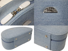 Load image into Gallery viewer, Christian Dior クリスチャンディオール ハンドバッグ コスメバッグ ジュエリーボックス ハーフムーン デニム 美品 中古 55578