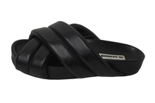 Load image into Gallery viewer, JIL SANDER ジルサンダー サンダル クロスストラップ ブラック 羊革 サイズ40 JI32501D 美品 中古 55606