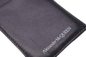 Alexander McQueen アレキサンダーマックイーン レザー ロゴ パスケース ブラック IDホルダー カードケース 美品 中古 55607