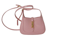 画像をギャラリービューアに読み込む, 極美品 GUCCI グッチ ショルダーバッグ ジャッキー1961 ミニバック ピンク 637091 10O0G 5815 ゴールド金具 中古 55644