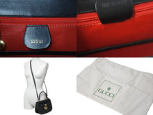 画像をギャラリービューアに読み込む, GUCCI グッチ ショルダーバッグ 2WAY レディロック ブラック ボックスカーフ 000 46 0210 ゴールド金具 美品 中古 55647