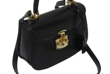 画像をギャラリービューアに読み込む, GUCCI グッチ ショルダーバッグ 2WAY レディロック ブラック ボックスカーフ 000 46 0210 ゴールド金具 美品 中古 55647