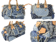 画像をギャラリービューアに読み込む, LOUIS VUITTON ルイヴィトン ハンドバッグ デニム パッチワーク スピーディ30 M95380 ブルー ゴールド金具 美品 中古 55667