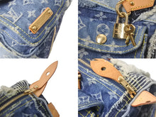 画像をギャラリービューアに読み込む, LOUIS VUITTON ルイヴィトン ハンドバッグ デニム パッチワーク スピーディ30 M95380 ブルー ゴールド金具 美品 中古 55667