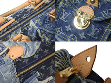画像をギャラリービューアに読み込む, LOUIS VUITTON ルイヴィトン ハンドバッグ デニム パッチワーク スピーディ30 M95380 ブルー ゴールド金具 美品 中古 55667