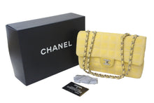 画像をギャラリービューアに読み込む, CHANEL シャネル ニュートラベルライン チョコバー チェーン ショルダーバッグ ココマーク イエロー 7番台 美品 中古 55676