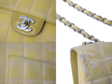 画像をギャラリービューアに読み込む, CHANEL シャネル ニュートラベルライン チョコバー チェーン ショルダーバッグ ココマーク イエロー 7番台 美品 中古 55676