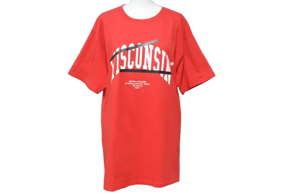 OFF-WHITE wisconsin Wisconsin Short Sleeve T-shirt Red Cotton Size M Good Condition Used 55685
