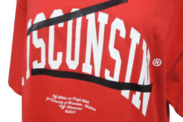 OFF-WHITE wisconsin Wisconsin Short Sleeve T-shirt Red Cotton Size M Good Condition Used 55685