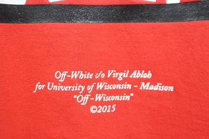 OFF-WHITE wisconsin Wisconsin Short Sleeve T-shirt Red Cotton Size M Good Condition Used 55685