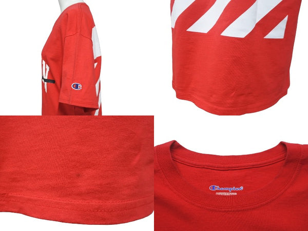 OFF-WHITE wisconsin Wisconsin Short Sleeve T-shirt Red Cotton Size M Good Condition Used 55685