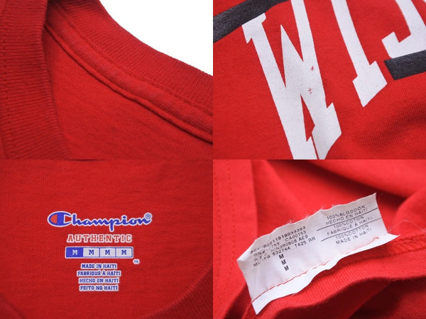 OFF-WHITE wisconsin Wisconsin Short Sleeve T-shirt Red Cotton Size M Good Condition Used 55685