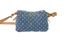 画像をギャラリービューアに読み込む, LOUIS VUITTON ルイヴィトン ショルダーバッグ バギーPM モノグラムデニム ブルー M95049 ゴールド金具 美品 中古 55692