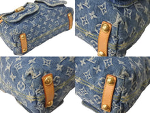 画像をギャラリービューアに読み込む, LOUIS VUITTON ルイヴィトン ショルダーバッグ バギーPM モノグラムデニム ブルー M95049 ゴールド金具 美品 中古 55692