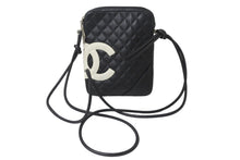 画像をギャラリービューアに読み込む, CHANEL シャネル ショルダーバッグ カンボンライン ココマーク ラムスキン A25178 ブラック シルバー金具 美品 中古 55694