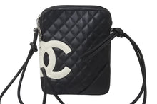 画像をギャラリービューアに読み込む, CHANEL シャネル ショルダーバッグ カンボンライン ココマーク ラムスキン A25178 ブラック シルバー金具 美品 中古 55694