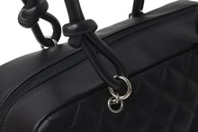 画像をギャラリービューアに読み込む, CHANEL シャネル カンボンライン ボーリング ハンドバッグ ココマーク 13番台 ブラック ラムスキン シルバー金具 美品 中古 55714