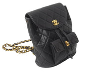 画像をギャラリービューアに読み込む, CHANEL シャネル リュック デイパック ブラック レザー ココマーク 3番台 ゴールド金具 良品 中古 55767