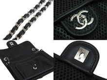 画像をギャラリービューアに読み込む, 新品同様 CHANEL シャネル ショルダーバッグ 17番台 フレンチリビエラ パンチングレザー ブラック シルバー金具 中古 55797