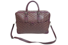 画像をギャラリービューアに読み込む, GOYARD ゴヤール ハンドバッグ アンバサードMM ブリーフケース ボルドー PVC レザー シルバー金具 美品 中古 55798