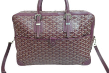 画像をギャラリービューアに読み込む, GOYARD ゴヤール ハンドバッグ アンバサードMM ブリーフケース ボルドー PVC レザー シルバー金具 美品 中古 55798