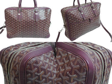 画像をギャラリービューアに読み込む, GOYARD ゴヤール ハンドバッグ アンバサードMM ブリーフケース ボルドー PVC レザー シルバー金具 美品 中古 55798