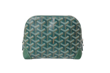 Load image into Gallery viewer, 新品未使用 GOYARD ゴヤール ポーチ ヴァンドーム コスメティックポーチ グリーン シルバー金具 中古 55804