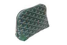 Load image into Gallery viewer, 新品未使用 GOYARD ゴヤール ポーチ ヴァンドーム コスメティックポーチ グリーン シルバー金具 中古 55804