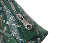 Load image into Gallery viewer, 新品未使用 GOYARD ゴヤール ポーチ ヴァンドーム コスメティックポーチ グリーン シルバー金具 中古 55804