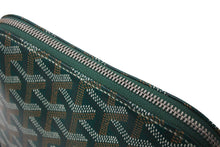 Load image into Gallery viewer, 新品未使用 GOYARD ゴヤール ポーチ ヴァンドーム コスメティックポーチ グリーン シルバー金具 中古 55804