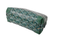 Load image into Gallery viewer, 新品未使用 GOYARD ゴヤール ポーチ ヴァンドーム コスメティックポーチ グリーン シルバー金具 中古 55804