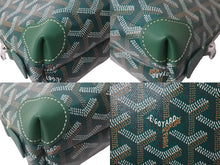 Load image into Gallery viewer, 新品未使用 GOYARD ゴヤール ポーチ ヴァンドーム コスメティックポーチ グリーン シルバー金具 中古 55804
