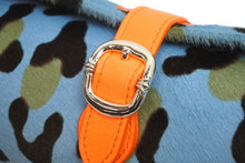 Load image into Gallery viewer, 新品未使用 CHROME HEARTS クロムハーツ 時計ケース ハラコ レザー ブルー オレンジ セメタリーパッチ 中古 55806