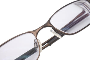 Oakley オークリー サングラス メタルフレーム スクエア型 ブラウン チタン メガネ度入り 美品  55823
